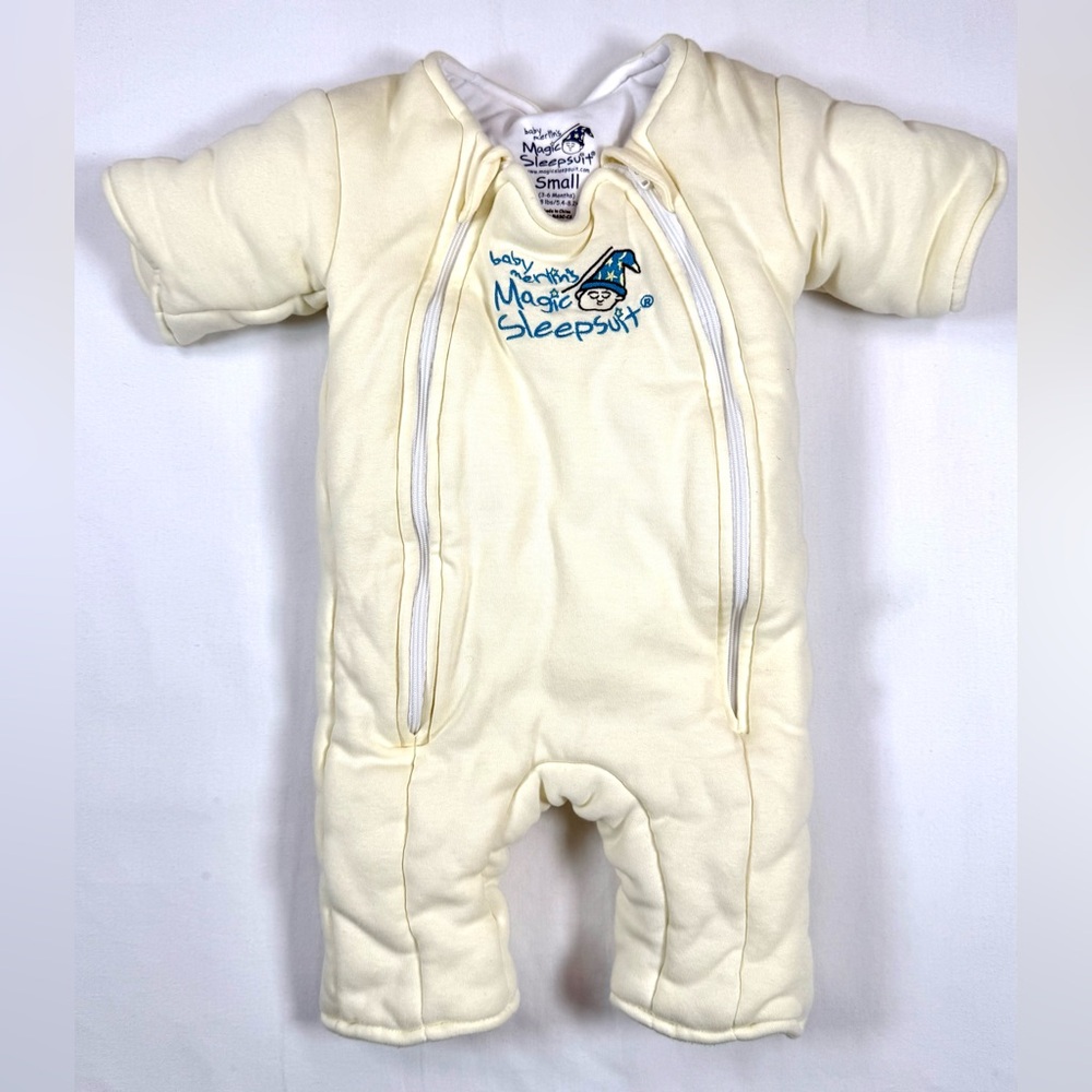 BABY MERLIN Magic Sleepsuit Cream Small 3-6m Cotton Padded Baby Sleepwear Sack